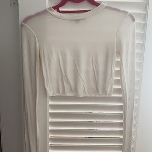 All Saints white cropped long sleeve